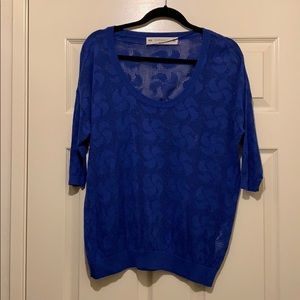 Zara Royal Blue Knit Top with 3/4 Sleeves